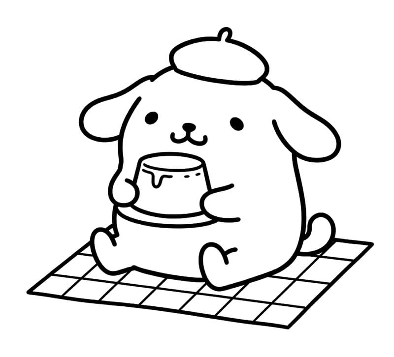 Pompompurin Picnic Tegninger til Farvelægning