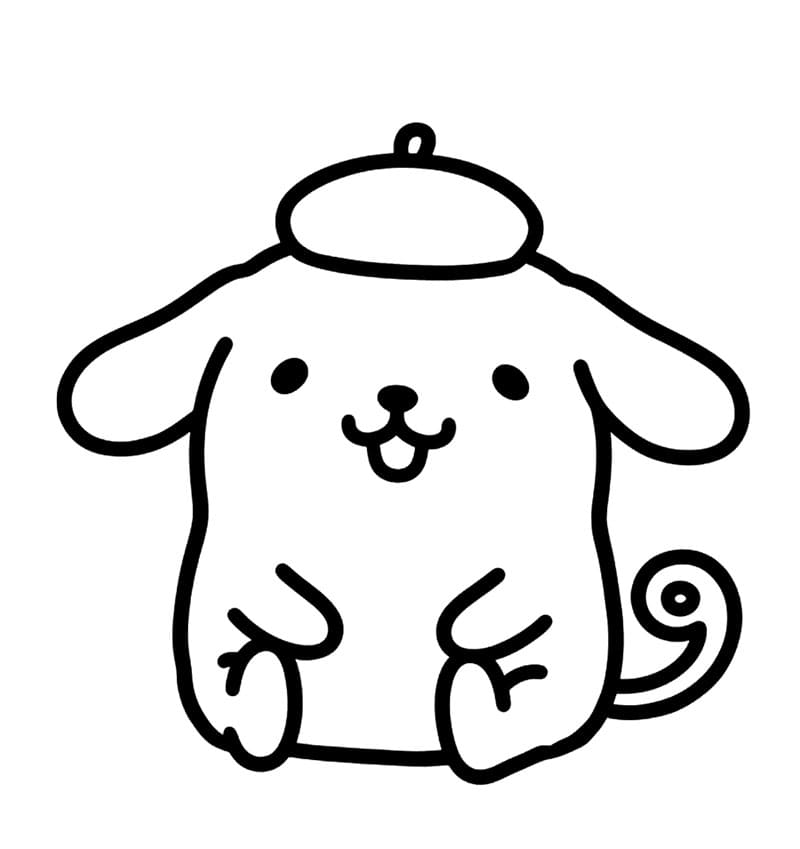 Pompompurin siddende Tegninger til Farvelægning