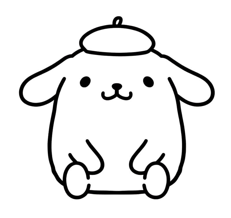 Pompompurin Sød Siddende Tegninger til Farvelægning