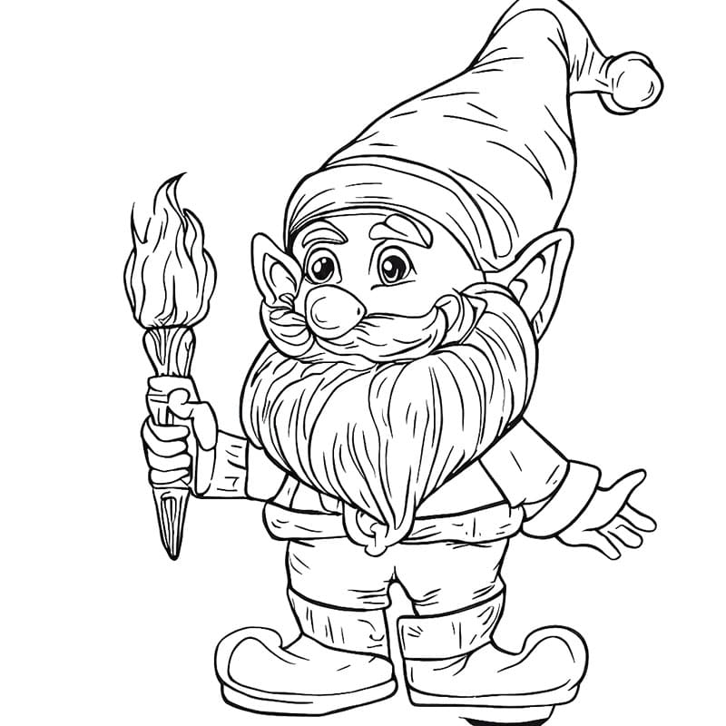 Printbar gnome Tegninger til Farvelægning