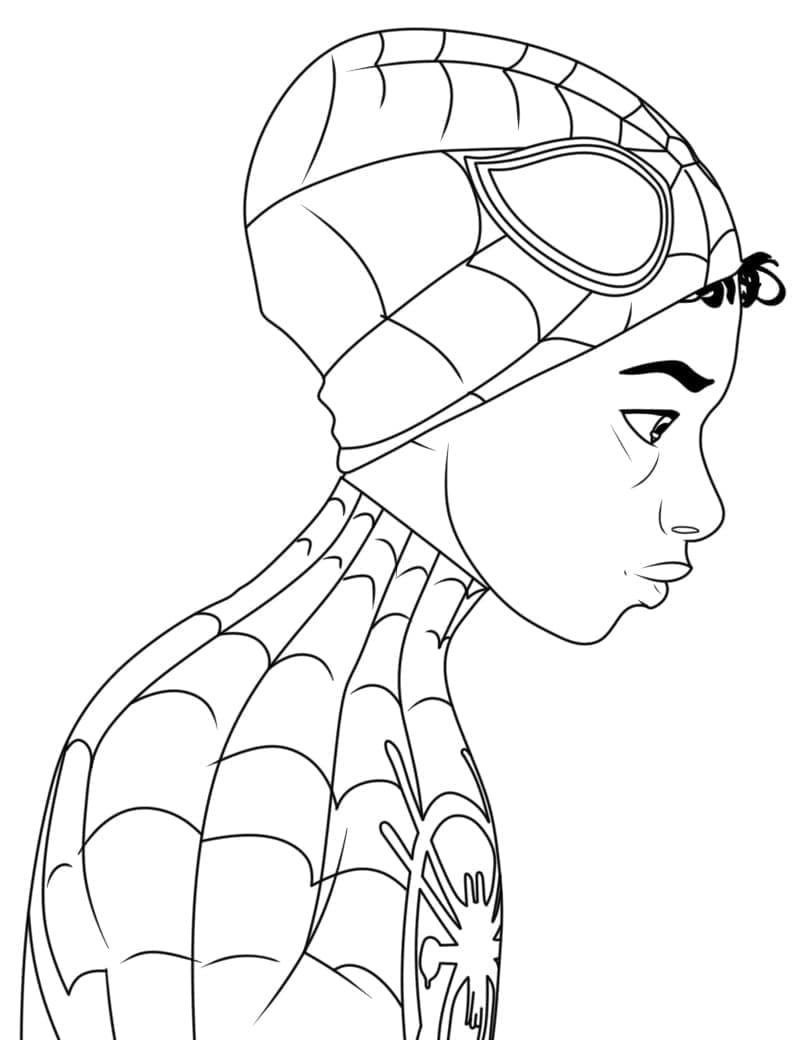 Printbar Spider-Man Miles Morales Tegninger til Farvelægning