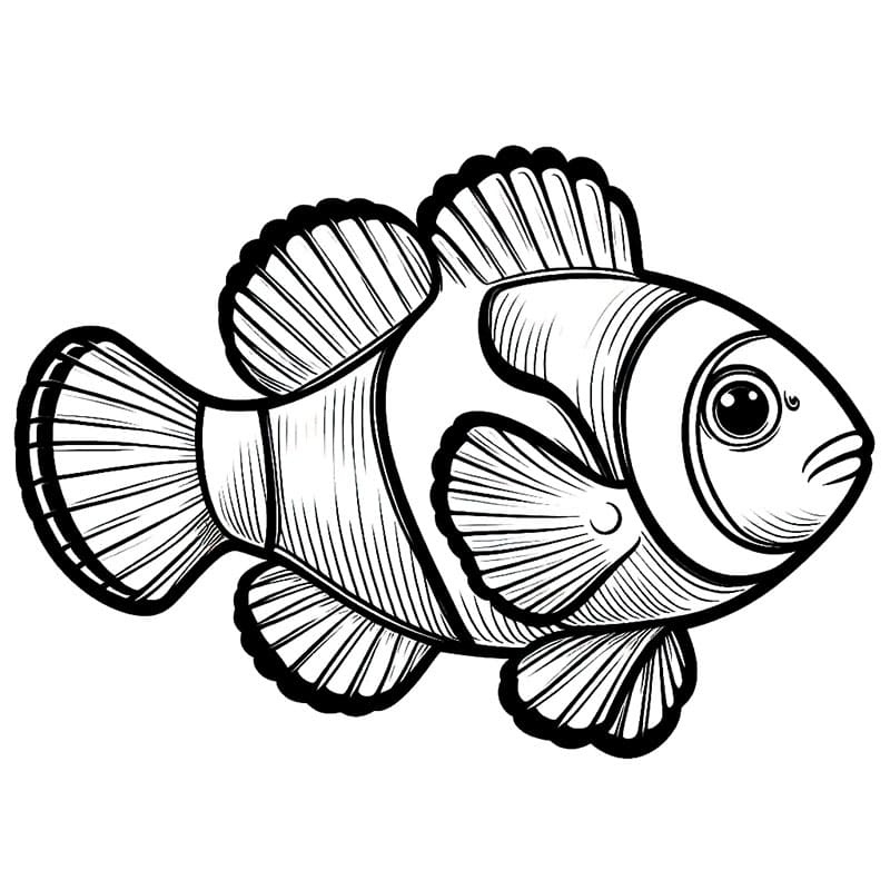 Realistisk klovnfisk Tegninger til Farvelægning