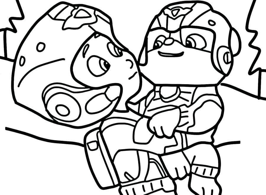 Ryder og Rubble Tegninger til Farvelægning