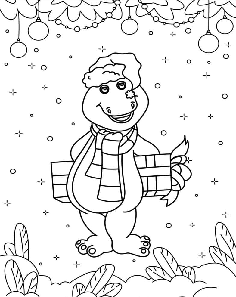 Santa Barney Tegninger til Farvelægning