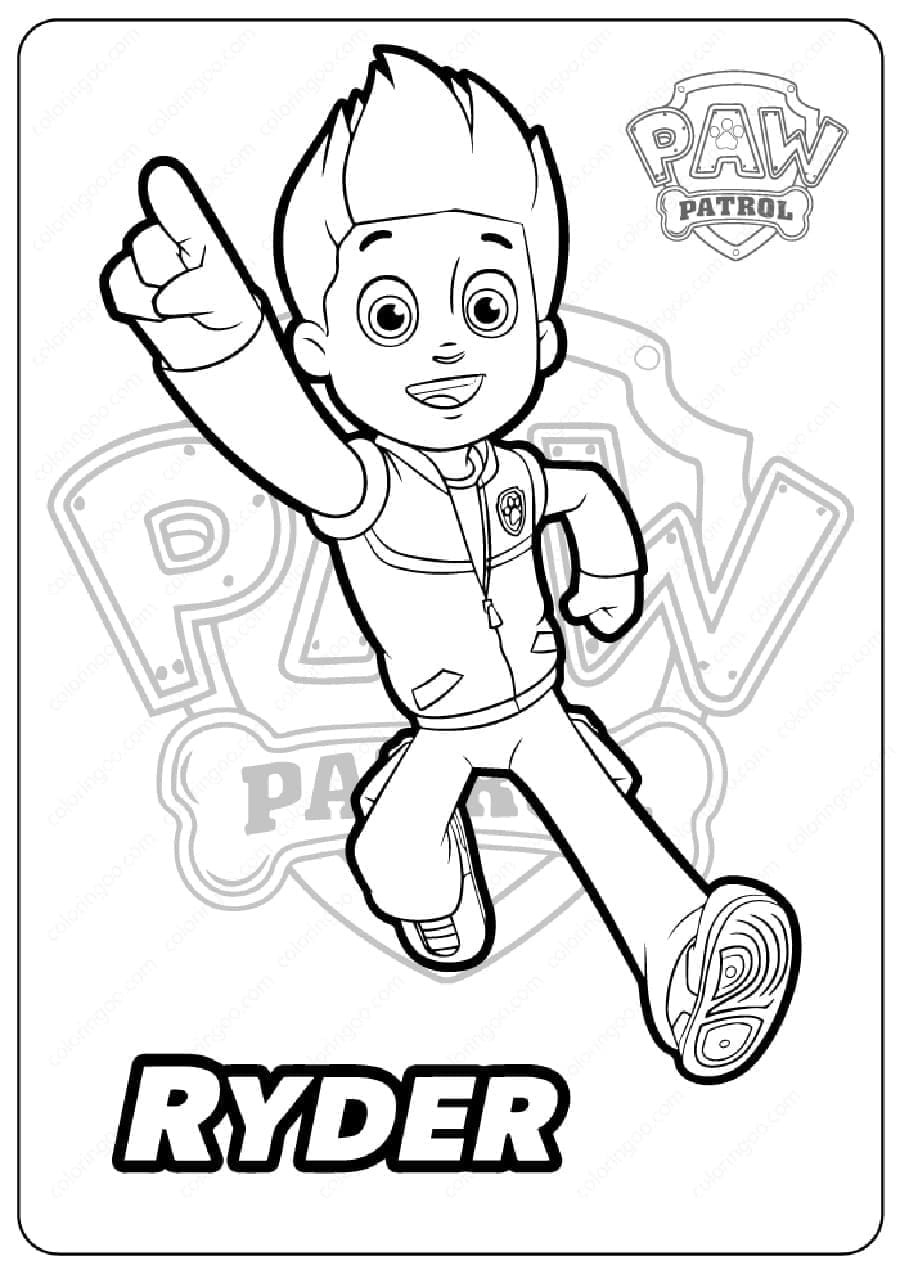 Seje Ryder Paw Patrol Tegninger til Farvelægning