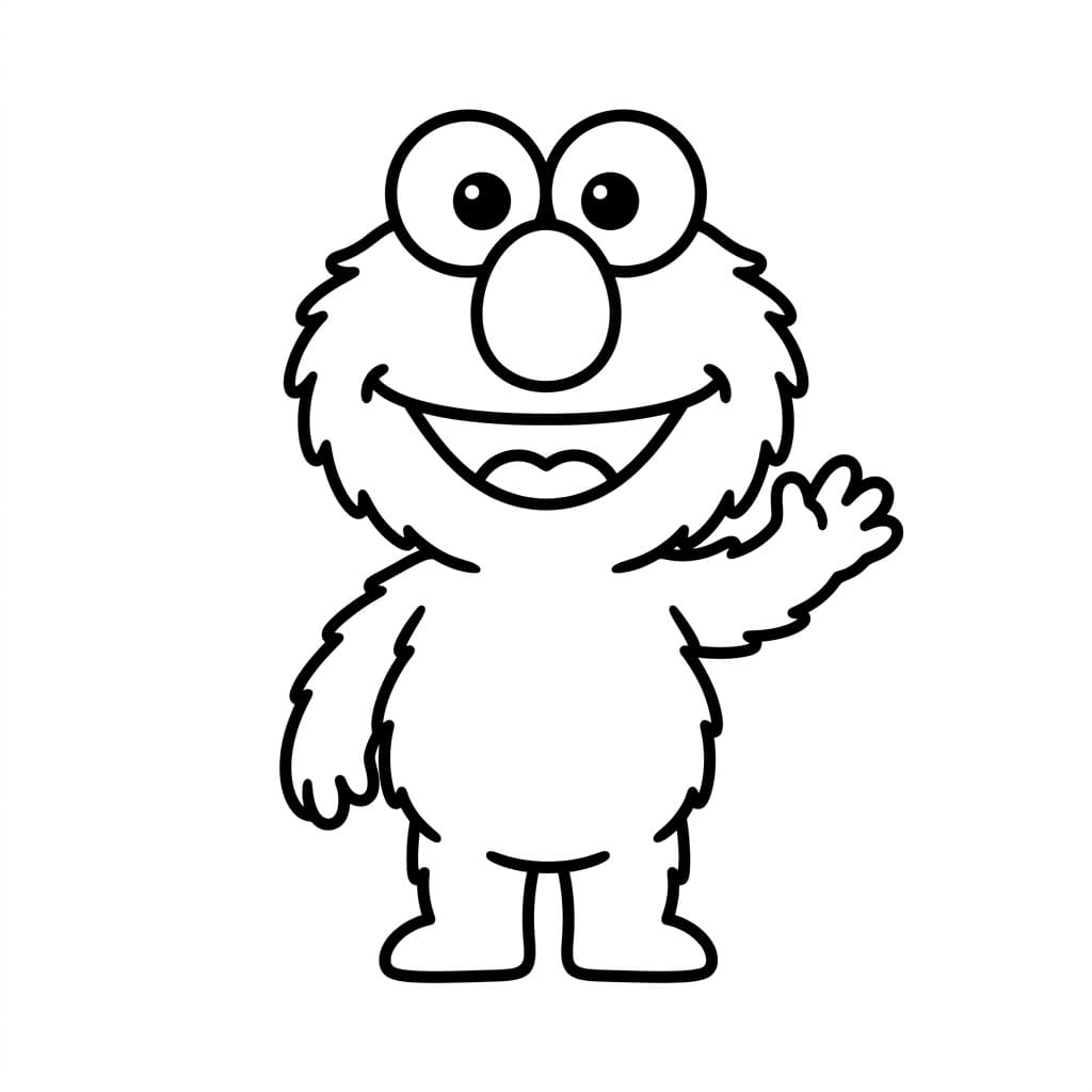 Smilende Elmo Tegninger til Farvelægning