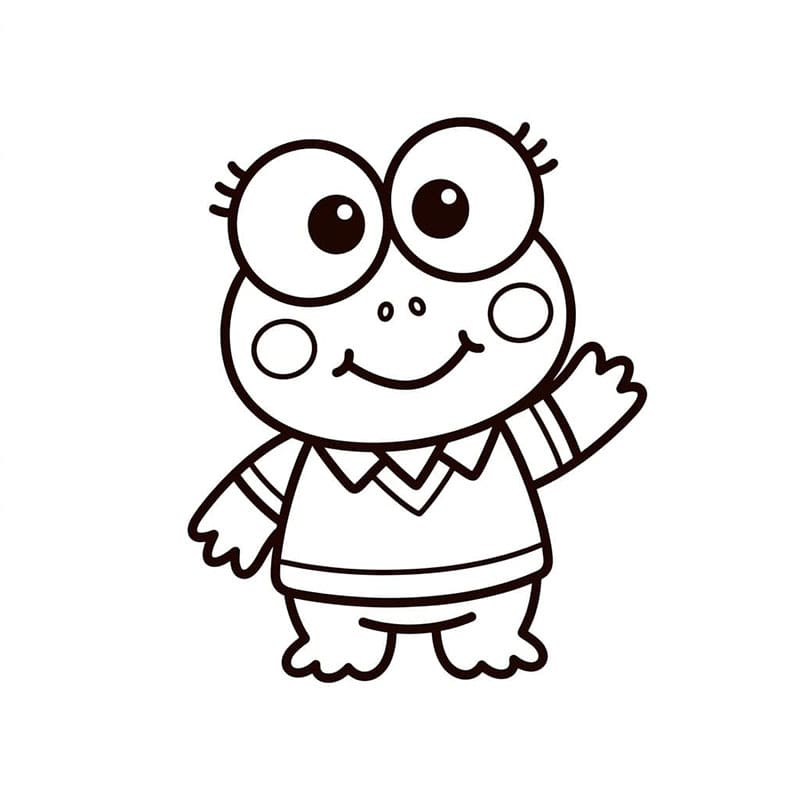 Smilende Keroppi venlig Tegninger til Farvelægning