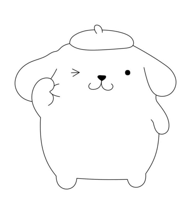 Sød Pompompurin Tegninger til Farvelægning