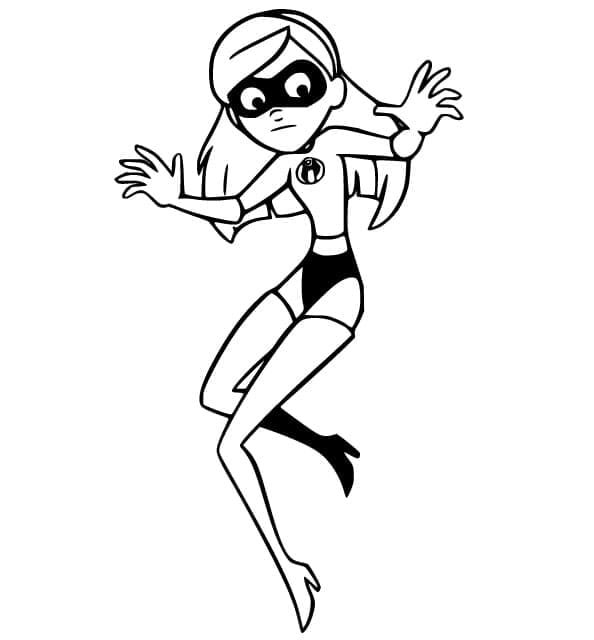 Violet Parr fra De Utrolige Tegninger til Farvelægning
