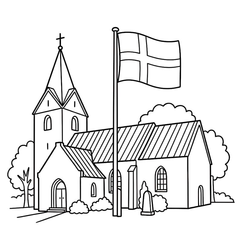 Dannebrog Kirke Tegninger til Farvelægning