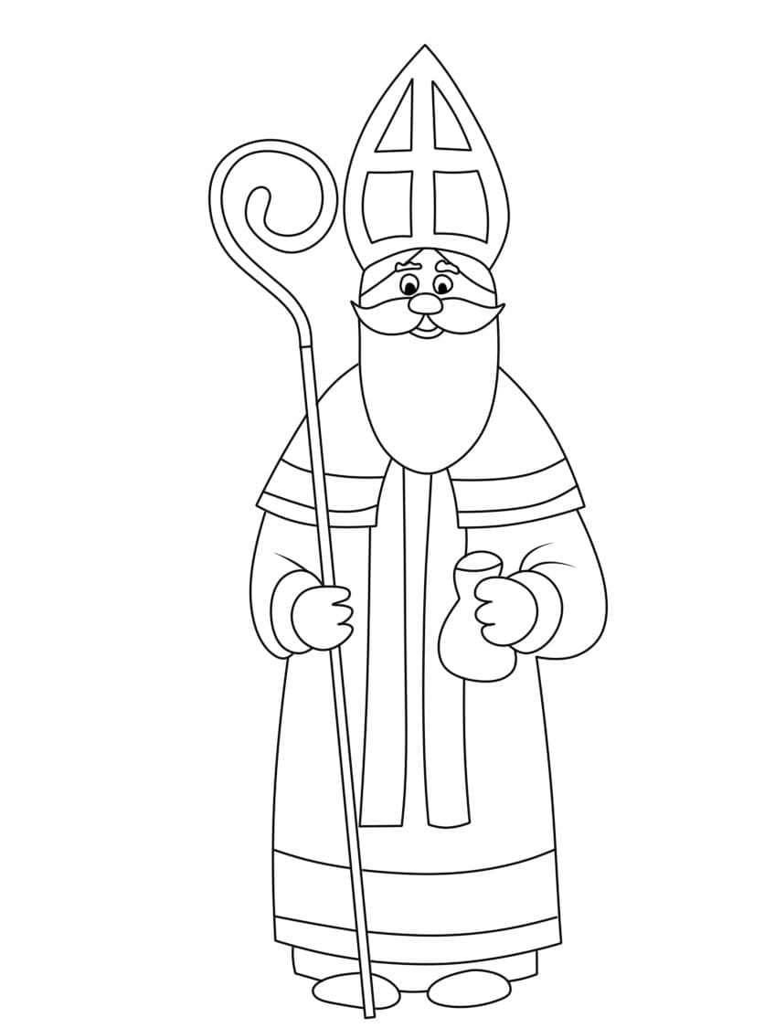 Den enkle Sankt Nikolaus Tegninger til Farvelægning