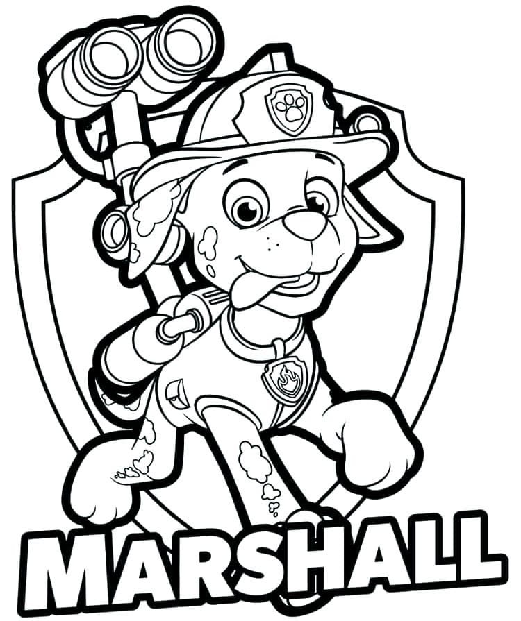 Den søde Marshall Paw Patrol Tegninger til Farvelægning