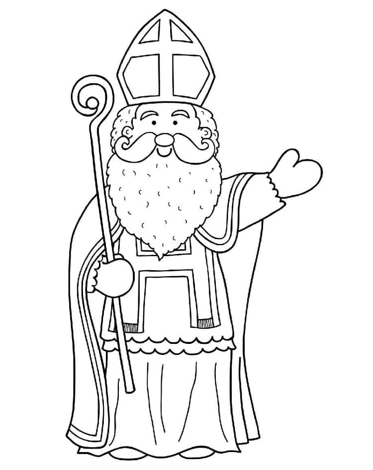 Den yndige Sankt Nikolaus Tegninger til Farvelægning