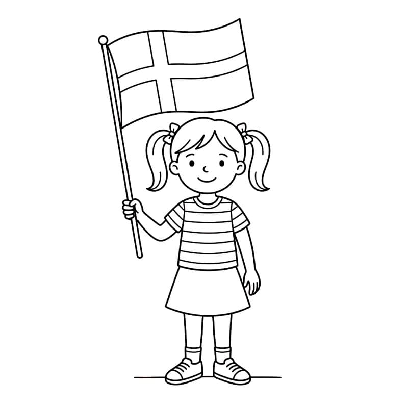 Dueholder Dannebrog Tegninger til Farvelægning