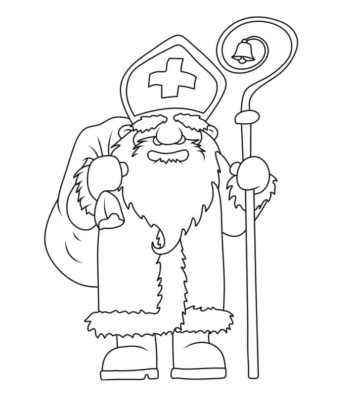 Gratis tegning af Sankt Nikolaus Tegninger til Farvelægning