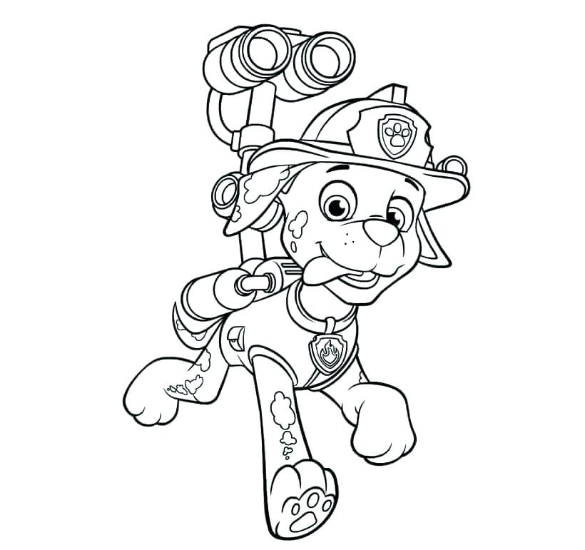 Marshall fra Paw Patrol Tegninger til Farvelægning