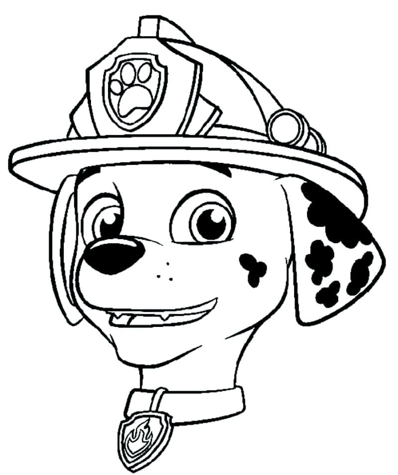 Marshall Paw Patrol-ansigt Tegninger til Farvelægning