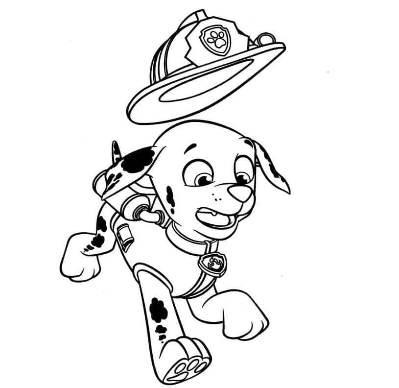 Marshall Paw Patrol Sjov Tegninger til Farvelægning