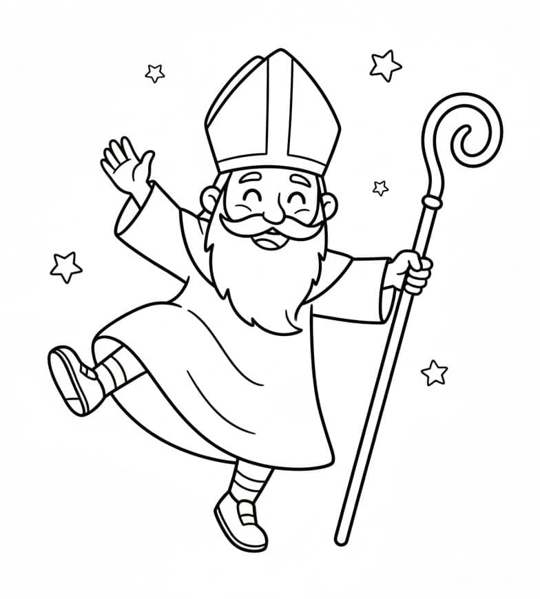 Munter Sankt Nikolaus Tegninger til Farvelægning