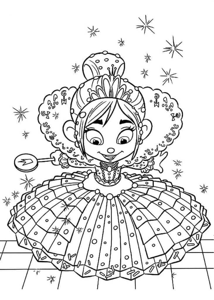 Prinsesse Vanellope Tegninger til Farvelægning