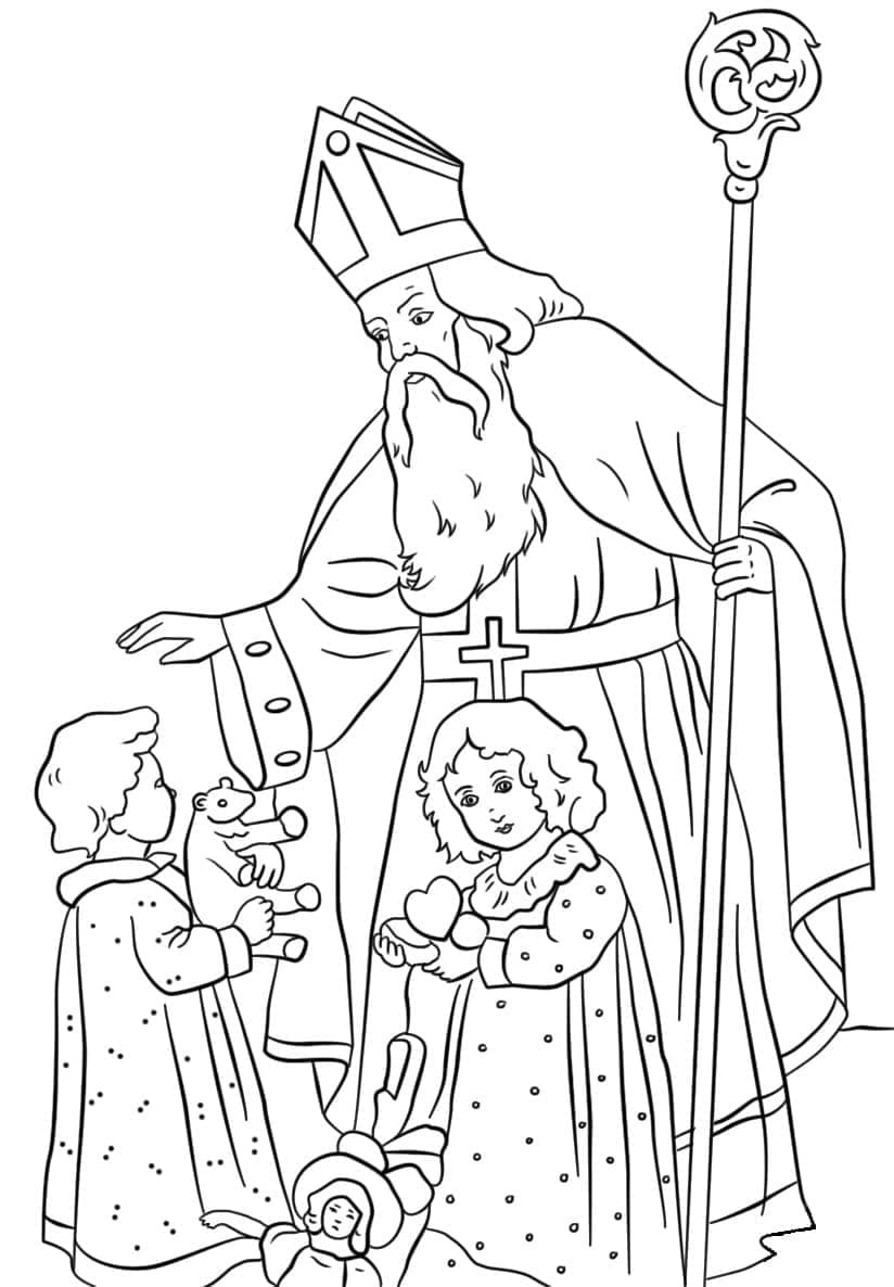 Printbar Sankt Nikolaus Tegninger til Farvelægning
