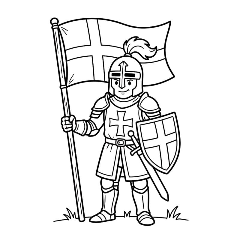 Ridder med Dannebrog Tegninger til Farvelægning