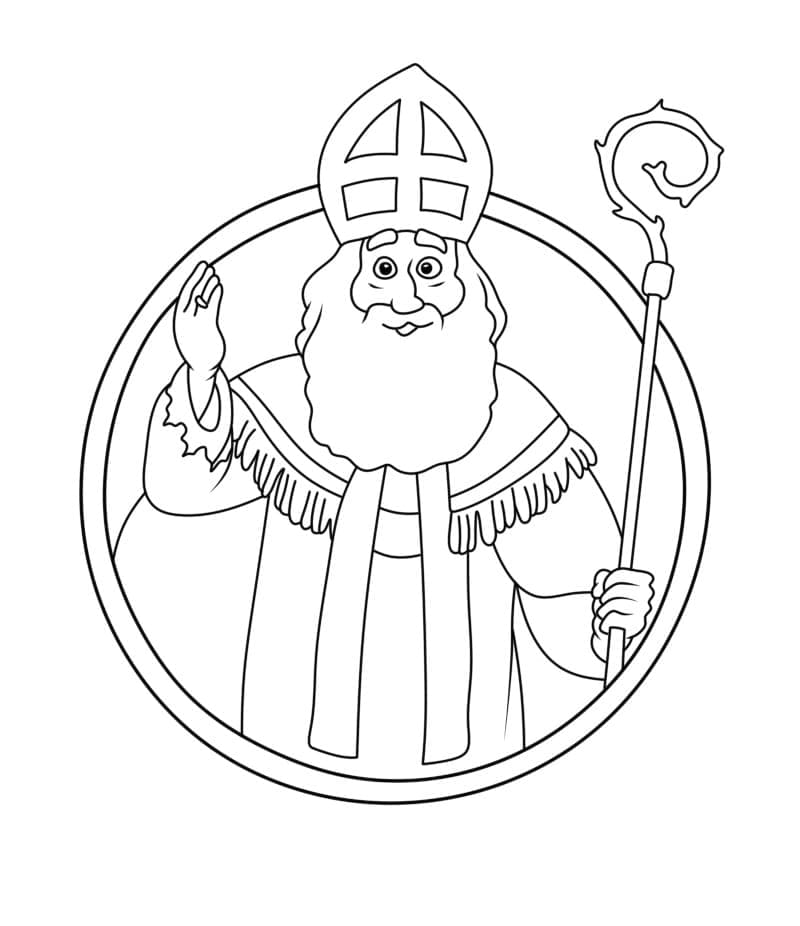Sankt Nikolaus-billede Tegninger til Farvelægning