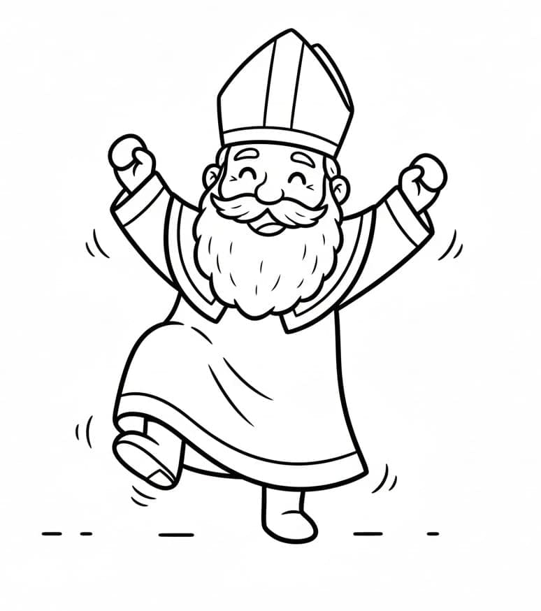Sankt Nikolaus er glad Tegninger til Farvelægning
