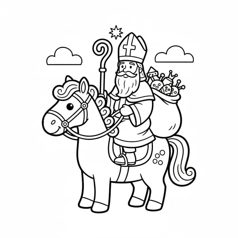 Sankt Nikolaus gratis udskrivning Tegninger til Farvelægning