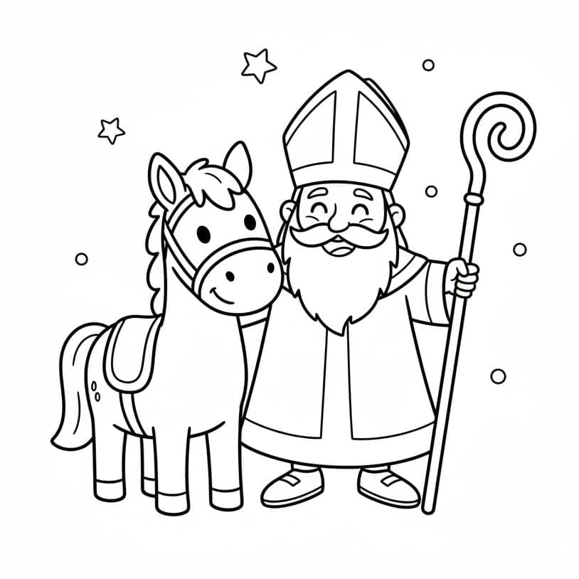 Sankt Nikolaus Tegninger til Farvelægning