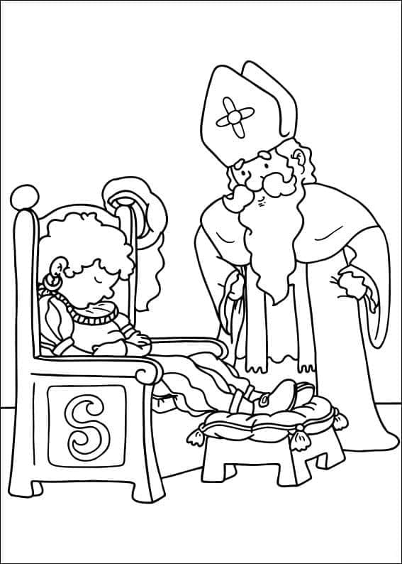 Sankt Nikolaus til udskrivning Tegninger til Farvelægning