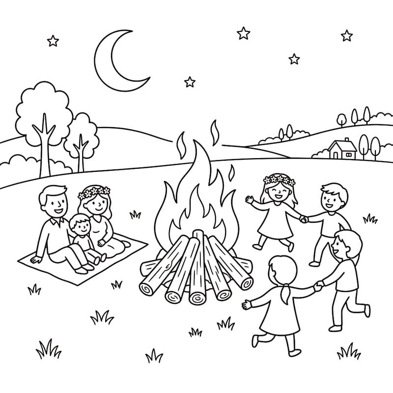 Sankthansaften Hygge Tegninger til Farvelægning