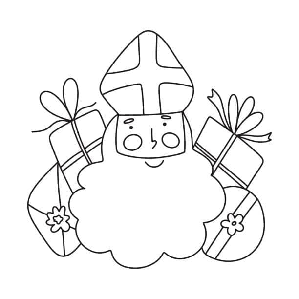 Smilende Sankt Nikolaus Tegninger til Farvelægning