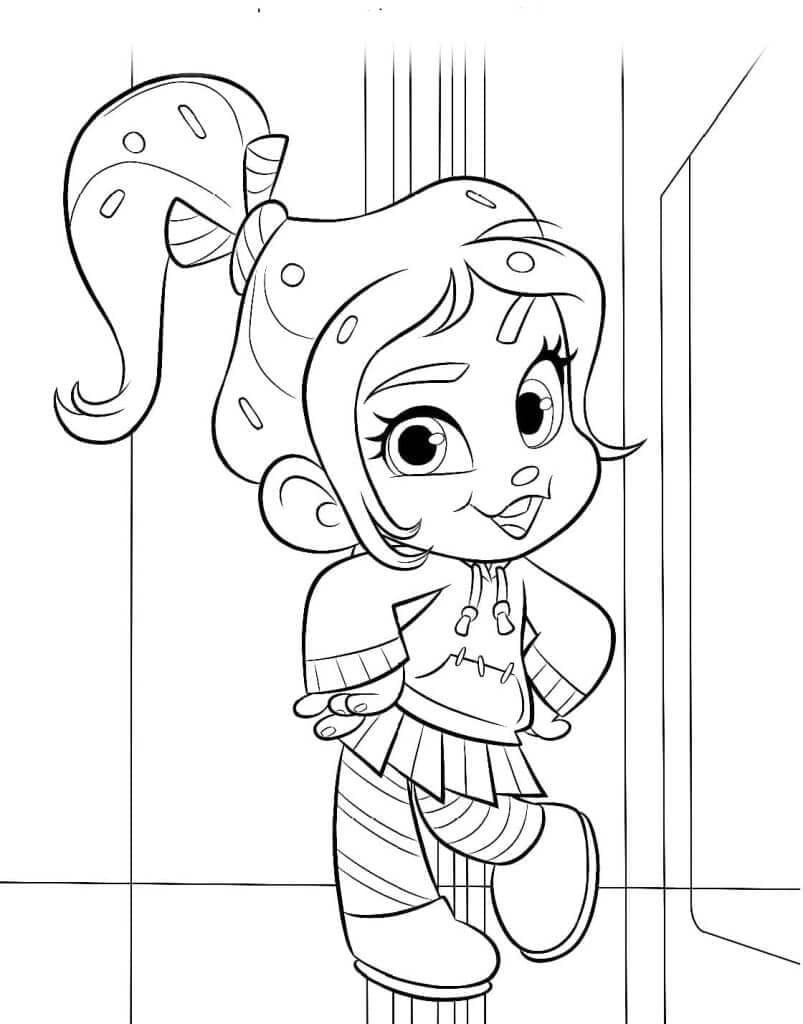 Smuk pige Vanellope Tegninger til Farvelægning