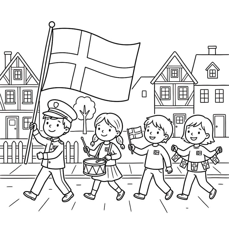 Valdemarsdag Tegninger til Farvelægning