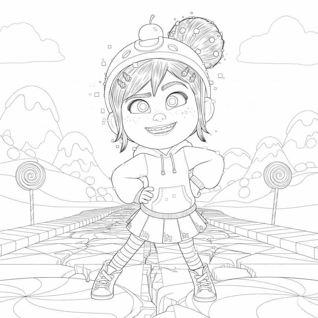 Vanellope er sød Tegninger til Farvelægning