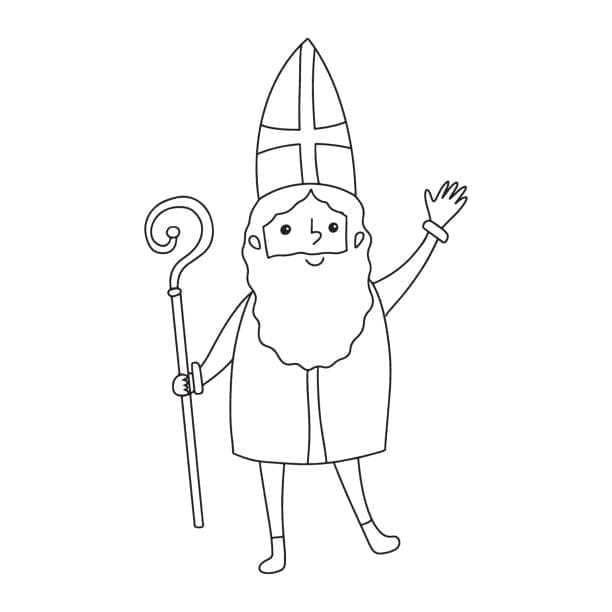 Venlige Sankt Nikolaus Tegninger til Farvelægning
