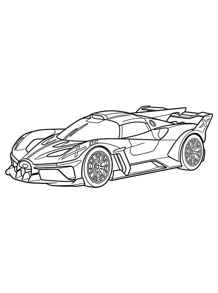 Bugatti Bolide Tegninger til Farvelægning