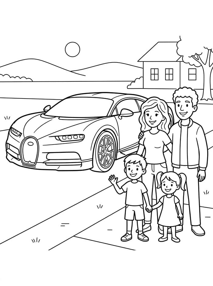 Bugatti og familie Tegninger til Farvelægning