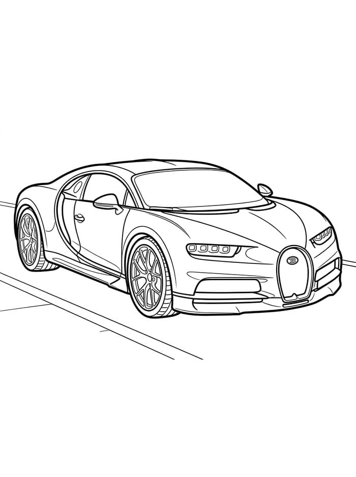 Bugatti Set fra tre fjerdedele Tegninger til Farvelægning