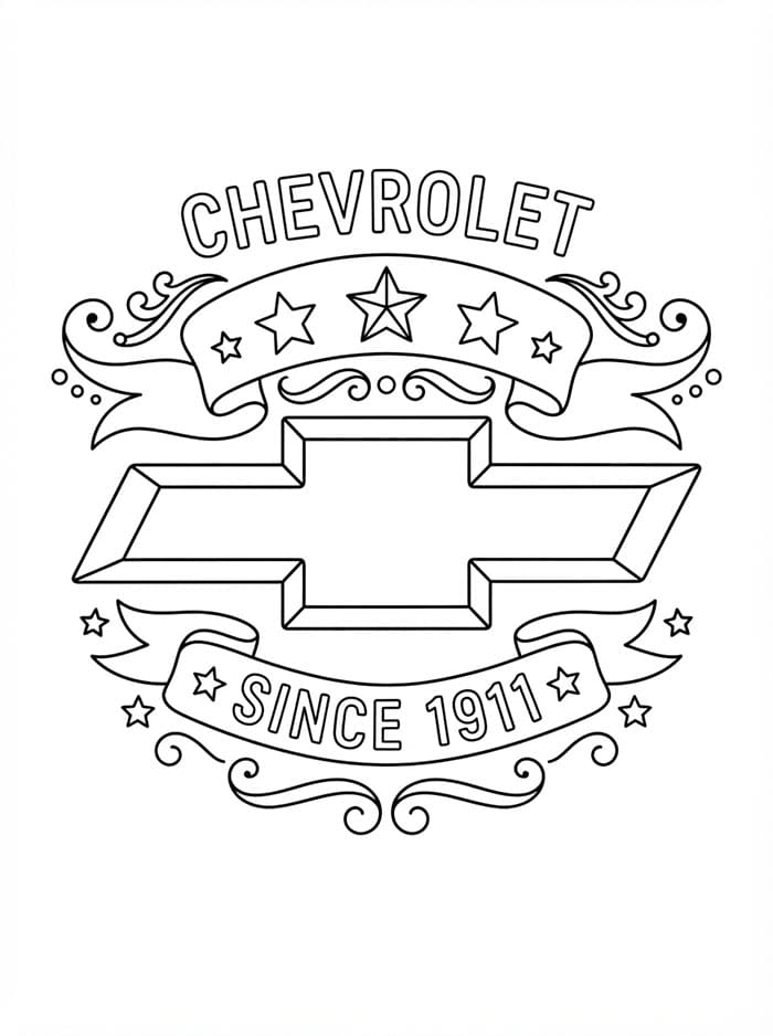 Chevrolet logo med bånd Tegninger til Farvelægning