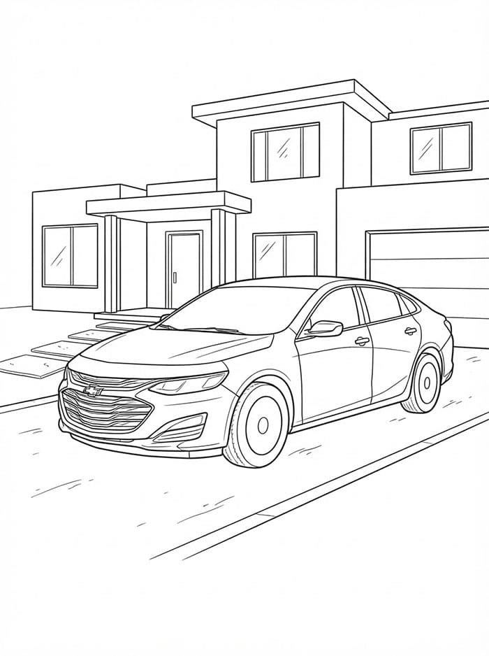 Chevrolet Malibu Tegninger til Farvelægning