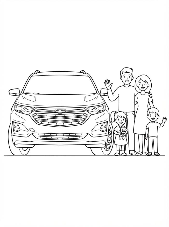 Chevrolet og familie Tegninger til Farvelægning