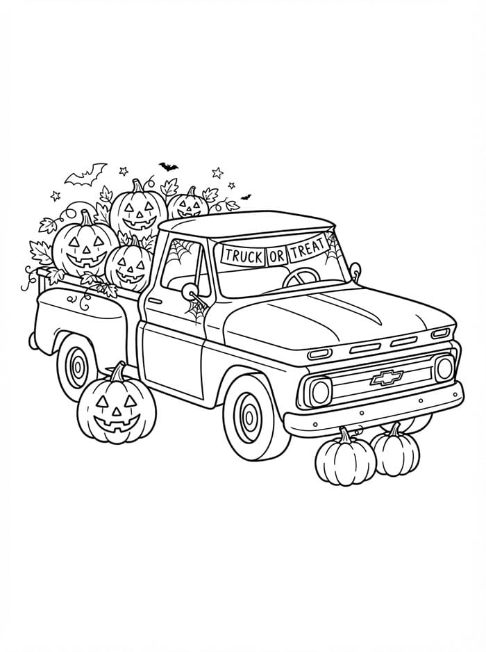 Chevrolet til Halloween Tegninger til Farvelægning