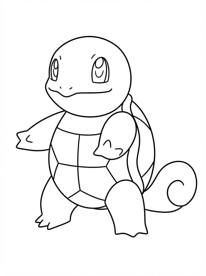 Glad Squirtle stående Tegninger til Farvelægning