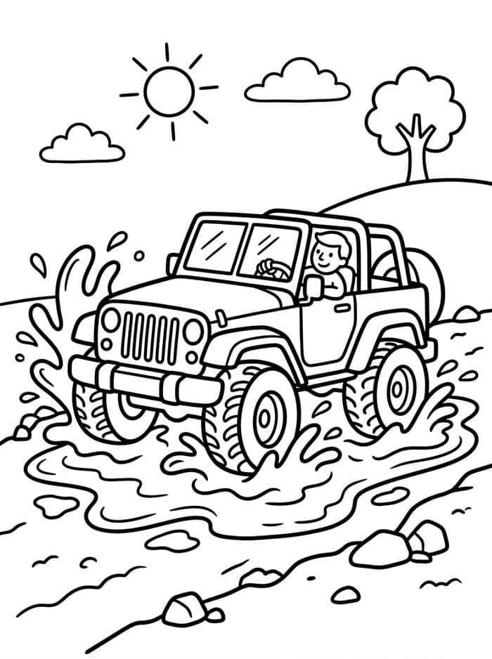 Jeep plasker Tegninger til Farvelægning