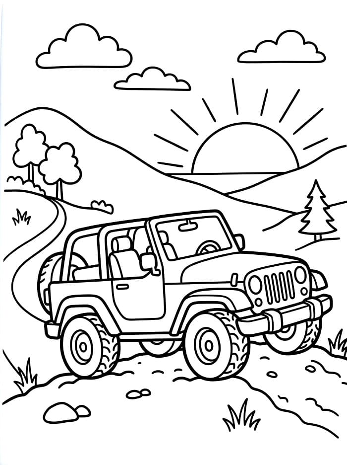 Jeep Tegninger til Farvelægning