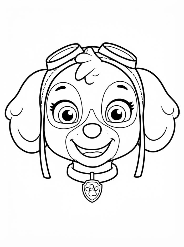 Skye Paw Patrol ansigt Tegninger til Farvelægning