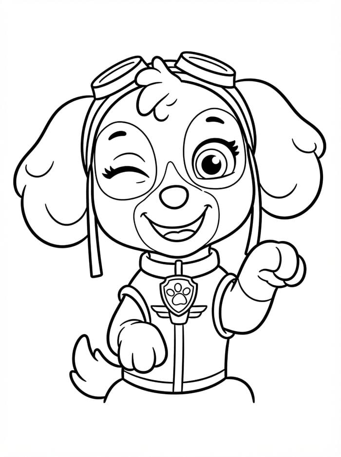 Skye Paw Patrol blinker Tegninger til Farvelægning