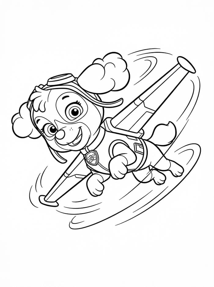 Skye Paw Patrol drejer Tegninger til Farvelægning